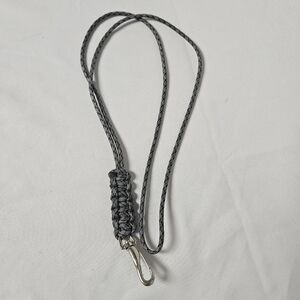 Handmade‎ Paracord Black Gray Lanyard